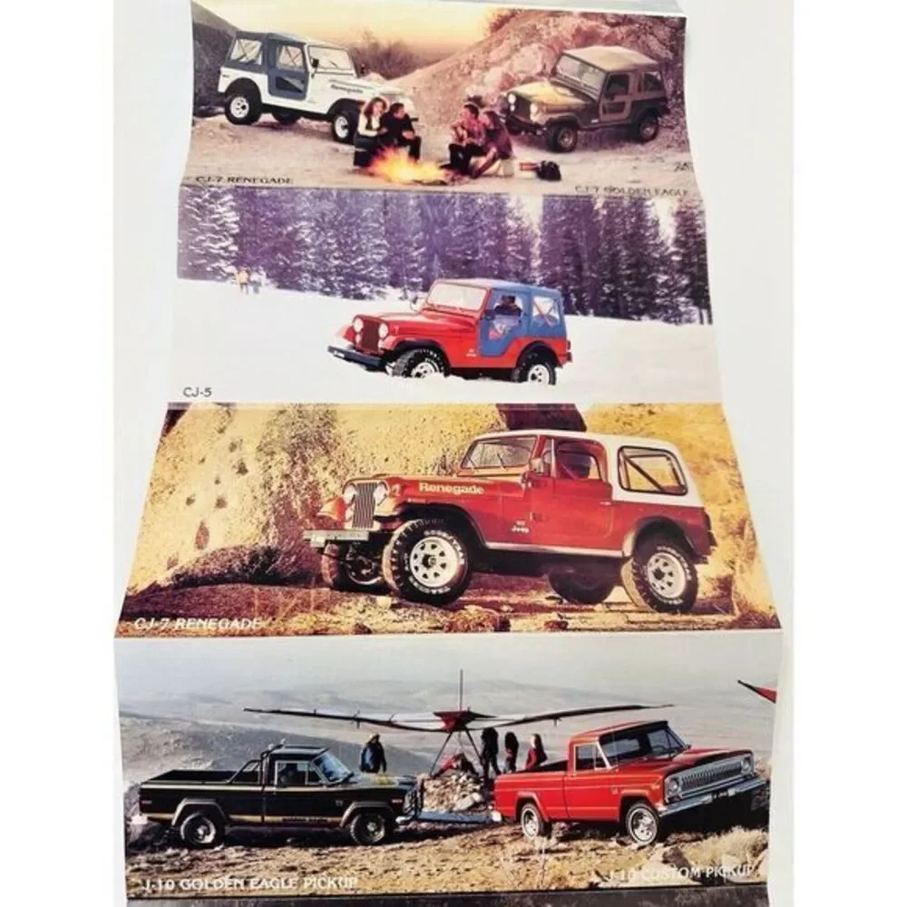 1978 JEEP Color Sales Brochure Booklet Folded Information Phamplet Model List‎